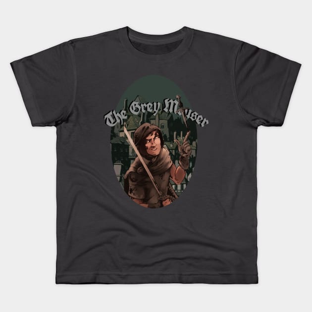 Gray Mouser Kids T-Shirt by zoesteve